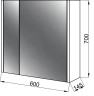 Зеркальный шкаф в ванную Ceruttispa Пьемонт 60 (без подсветки)
