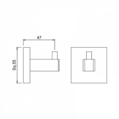 Крючок Jaquar Kubix Prime Подвесной, Хром (AKPCHR35791P)