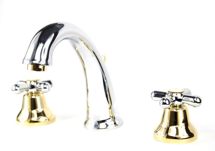 Смеситель для раковины Webert Armony AM750101017, хром/золото