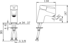 Смеситель для раковины Oras Nordia Керамический картридж Хром (2310F)