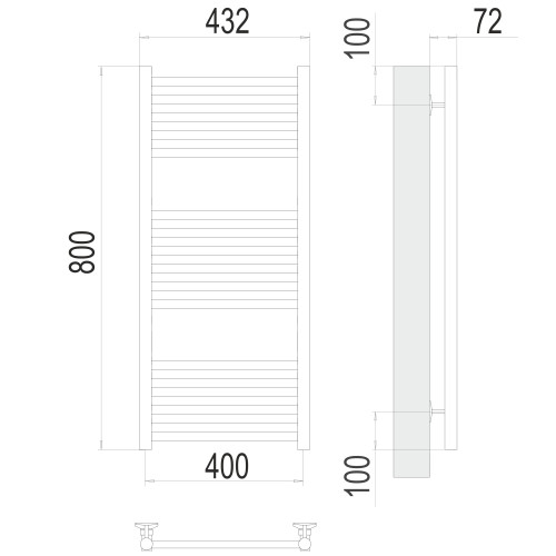 Полотенцесушитель TERMINUS Стандарт Аврора П16 400х800 NEW