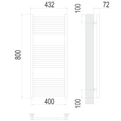 Полотенцесушитель TERMINUS Стандарт Аврора П16 400х800 NEW