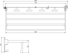 Полка для полотенец (4-я) 61см. RUSH Edge (ED77622)