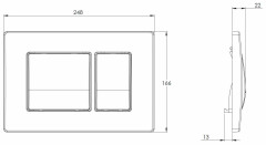 Кнопка смыва Azario 24.8х3.5х16.6 , пластик, цвет Хром глянцевый (AZ-8200-0031)