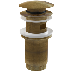 Донный клапан для раковины Alcadrain click/clack 5/4&quot;, ANTIC, с большой заглушкой, бронза (A392-ANTIC)