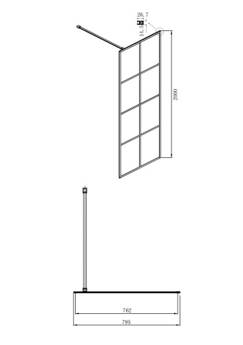 Душевая перегородка Ambassador Walk-in 15031242 (800x2000)