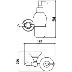 Дозатор для жидкого мыла с настенным держателем Savol S-06831B золото