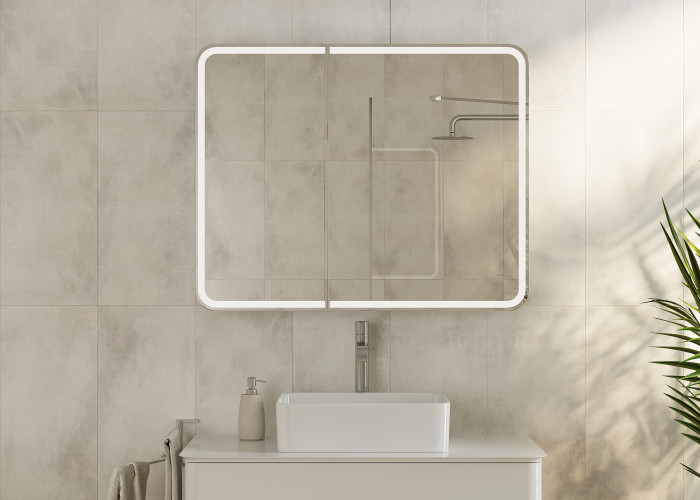 Зеркальный шкаф Creto Eles с LED-подсветкой 1000х800