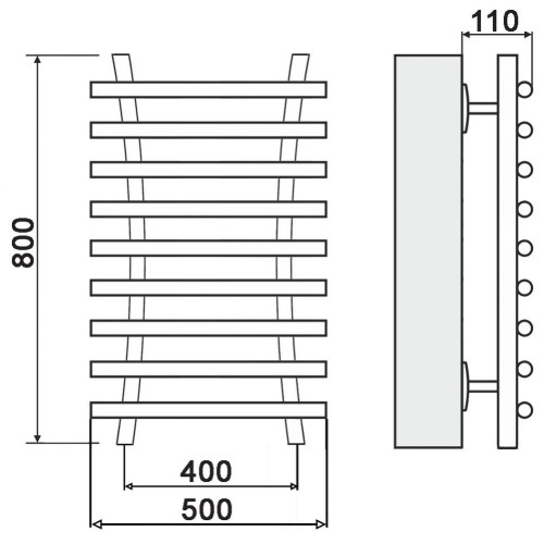 Полотенцесушитель Ника BAMBOO ЛБ-8 80/40