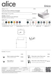 Alice Unica, накладная прямоугольная раковина с закругленными краями 50x37x16h см, цвет белый глянцевый