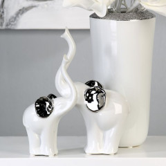 Casablanca, фигурка большая керамическая &quot;Слон Гоа&quot;, цвет бело-серебристый