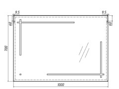 Зеркало Ray 100  black с подсветкой Sansa