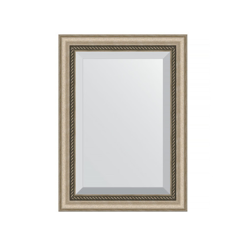 Зеркало настенное с фацетом EVOFORM в багетной раме состаренное серебро с плетением, 53х73 см, BY 1122
