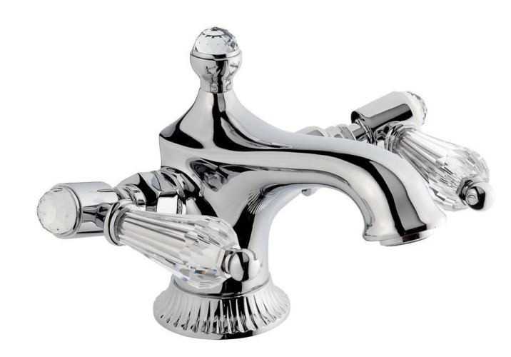 Emmevi The One, смеситель для раковины. Прозрачные кристаллы Swarovski, цвет хром