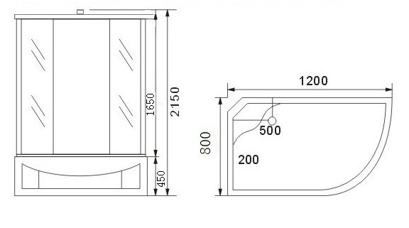 Душевая кабина Aqualux Modo 130x85