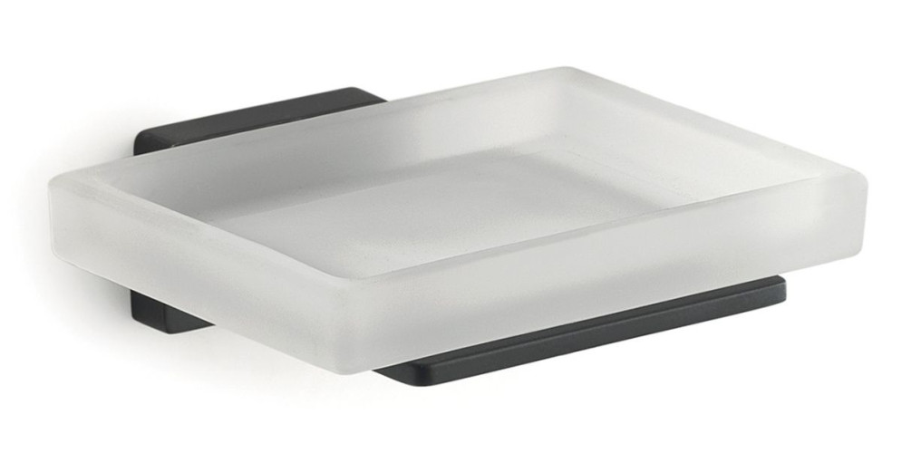 Gedy Atena, настенная стеклянная мыльница, цвет черный матовый