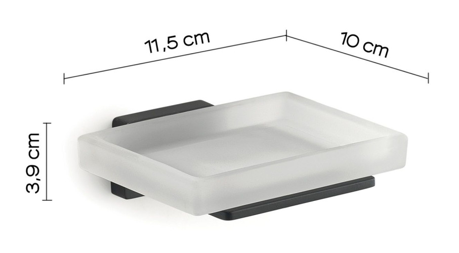 Gedy Atena, настенная стеклянная мыльница, цвет черный матовый