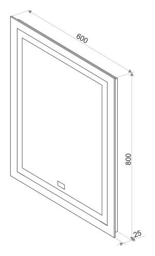 Зеркало Континент Verte Led 600х800 с часами, датчиком движения