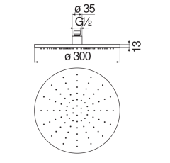 AD139/63IX верхний душ 30 см, шлиф, хром