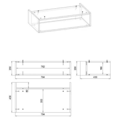 Ниша для тумбы Бриклаер Кристалл 80 4627125415906 Дуб Бунратти