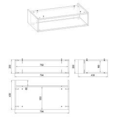 Ниша для тумбы Бриклаер Кристалл 80 4627125415906 Дуб Бунратти