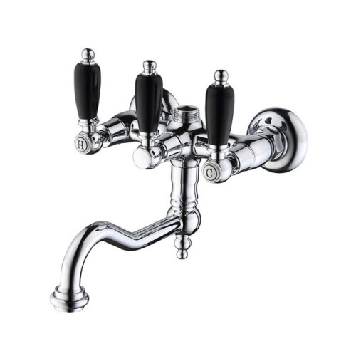 ADRIA-Classik BLACK Смеситель для ванной со штуцером 3/4", поворотный излив (хром) Caprigo 03B-518-crm