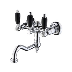 ADRIA-Classik BLACK Смеситель для ванной со штуцером 3/4&quot;, поворотный излив (хром) Caprigo 03B-518-crm