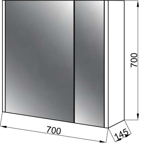 Зеркальный шкаф в ванную Ceruttispa Пьемонт 70 (без подсветки)