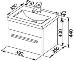 Тумба под раковину Aquanet Нота 50 венге