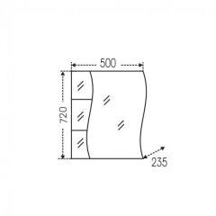 Зеркальный шкаф СанТа Волна 50 с подсветкой