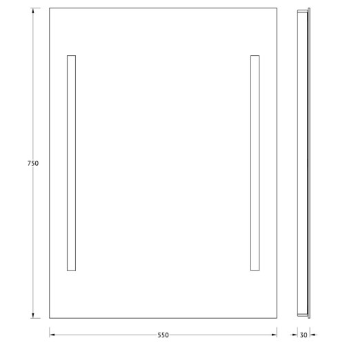 Зеркало настенное с 2-мя встроенными LED-светильниками Ledline EVOFORM 55x75 см, BY 2114