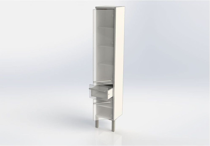 Шкаф-пенал для ванной Aquanet Фостер 35 эвкалипт мистери/белый