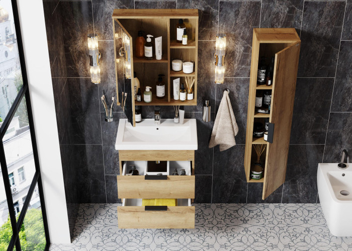 Зеркало-шкаф Onika Легран 60.00 Универсальный, Дуб галифакс (206071)