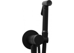 Смеситель с гигиеническим душем Paffoni Tweet Round черный матовый (ZDUP110NO)