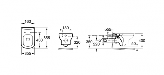 Унитаз подвесной Roca DAMA SENSO 7.3465.1.700.0  7346517000