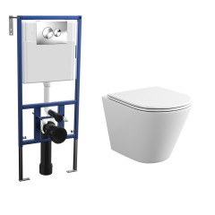 Комплект унитаза Bauedge BK0001 с инсталляцией Nova NV4501 и кнопкой Nova NV7312