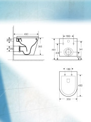 Комплект унитаза Bauedge BK0001 с инсталляцией Nova NV4501 и кнопкой Nova NV7312