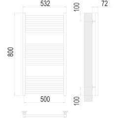 Полотенцесушитель TERMINUS Стандарт Аврора П16 500х800 NEW