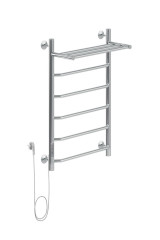 Полотенцесушитель электрический Aquanet Fiona 80х50 Тэн слева, с полкой