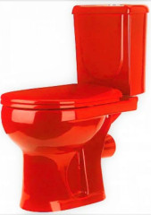 Унитаз-компакт Ирида Стандарт горизонтальный выпуск, с сиденьем, красный (40360110402)