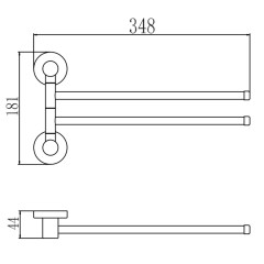 Держатель для полотенец поворотный (2-ой) Savol S-005602 сатин