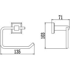 Держатель для туалетной бумаги без крышки Savol S-009552 хром