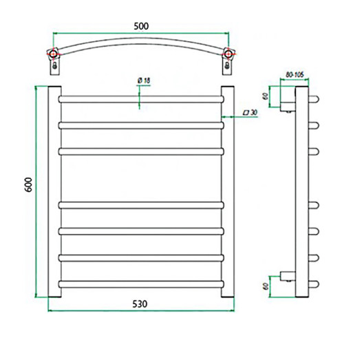 Полотенцесушитель ГРОТА ECOCALMA 53/60