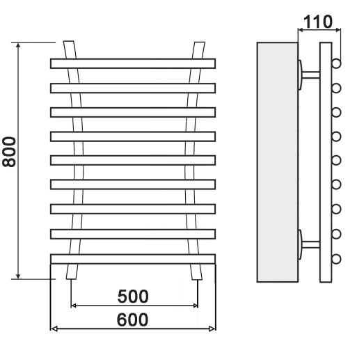 Полотенцесушитель Ника BAMBOO ЛБ-8 80/50