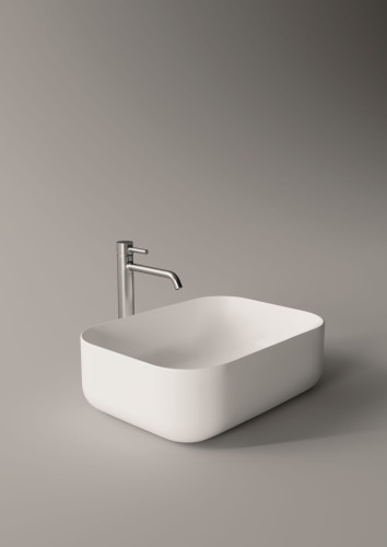 Alice Unica, накладная прямоугольная раковина с закругленными краями 50x37x16h см, цвет черный матовый