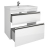 Тумба GRACE PLUS, 70 см, подвесная/напольная, 2 ящика, с опорами, белый глянец