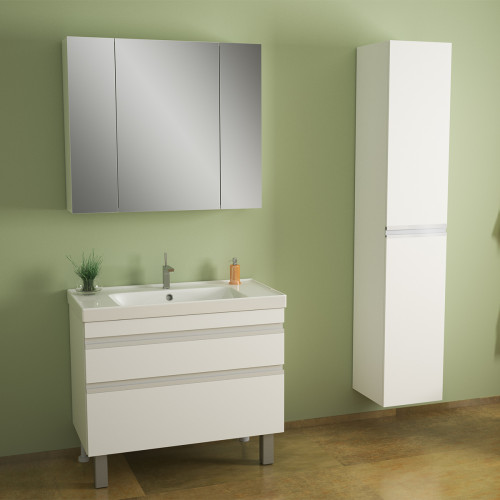 Тумба GRACE PLUS, 70 см, подвесная/напольная, 2 ящика, с опорами, белый глянец