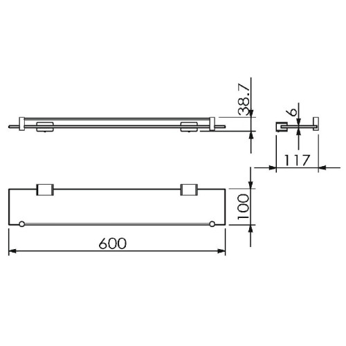 Стеклянная полка Langberger Vico 11351E