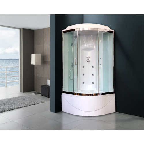 Душевая кабина Royal Bath ВК RB100BK3-WT-CH 100x100 с гидромассажем