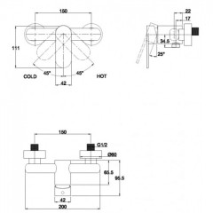Смеситель для ванны KAISER Arena (33077)